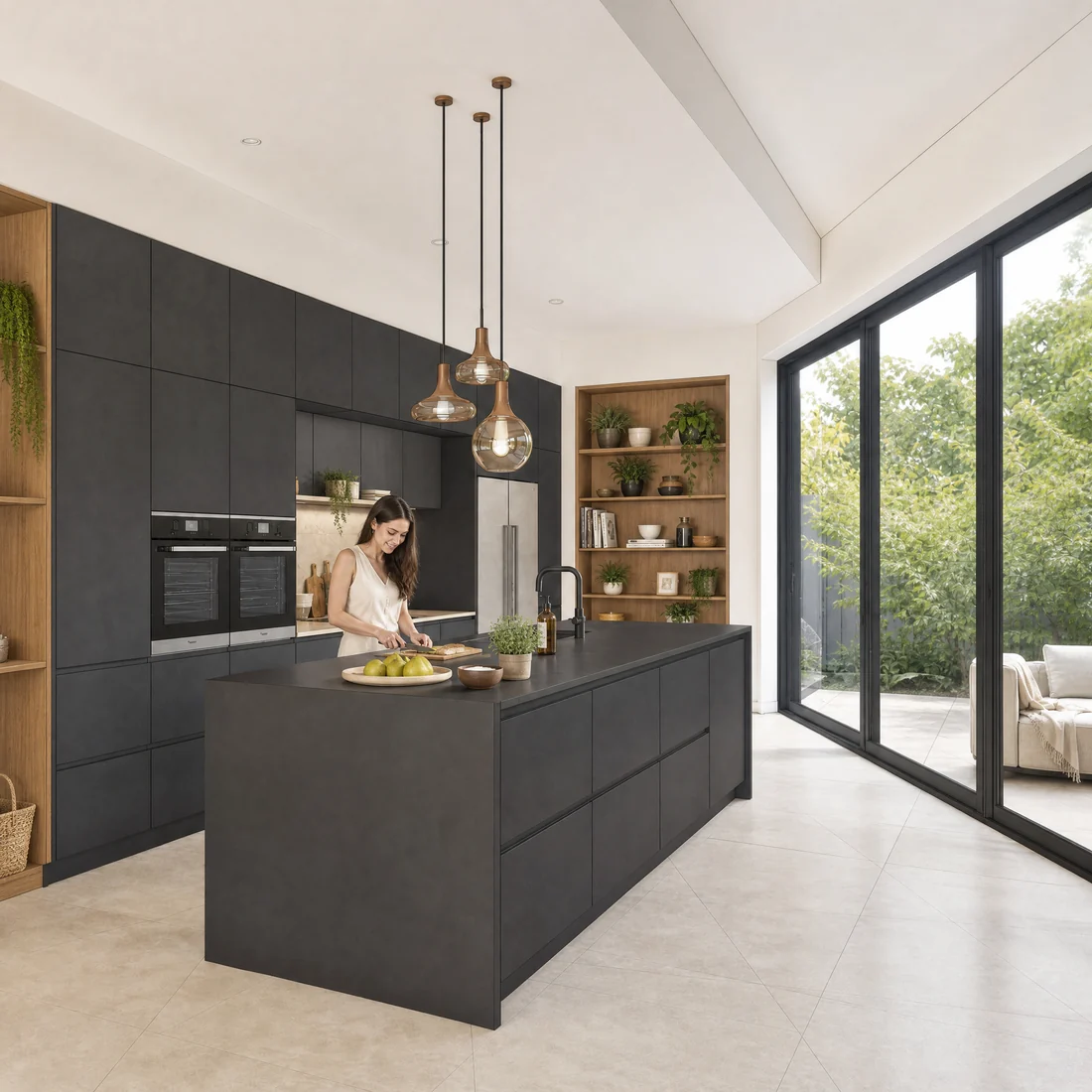 The same kitchen after Sherpa: soft daylight, material and styling