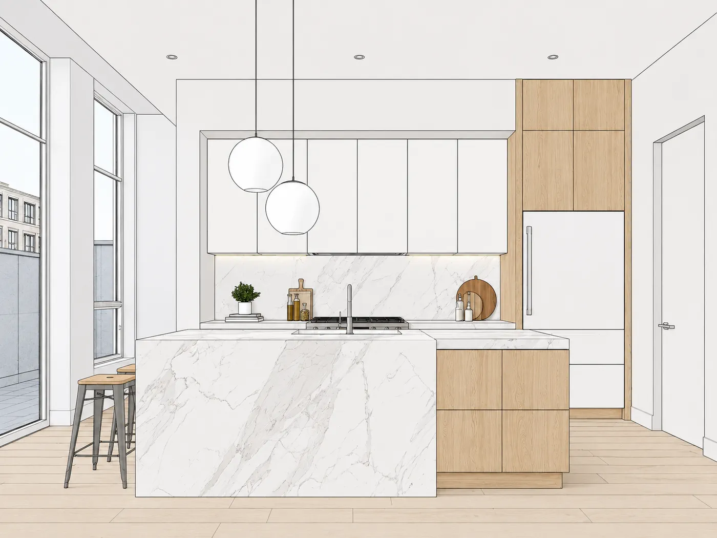 Werkrender vóór transformatie door Sherpa